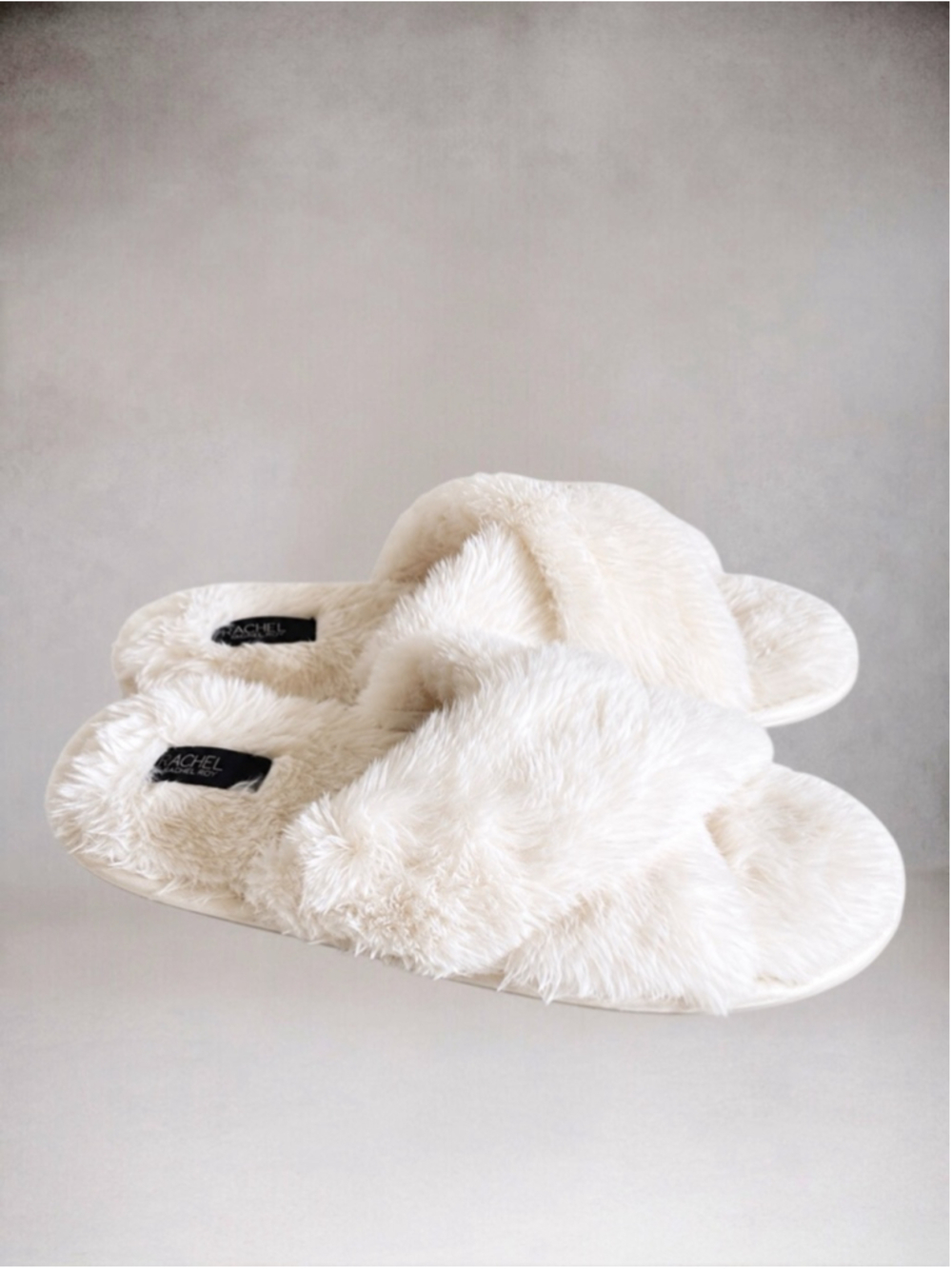 Rachel Rachel Roy Faux-Fur Crossband Slippers – Women’s Size M (7–8) - Picture 2 of 7